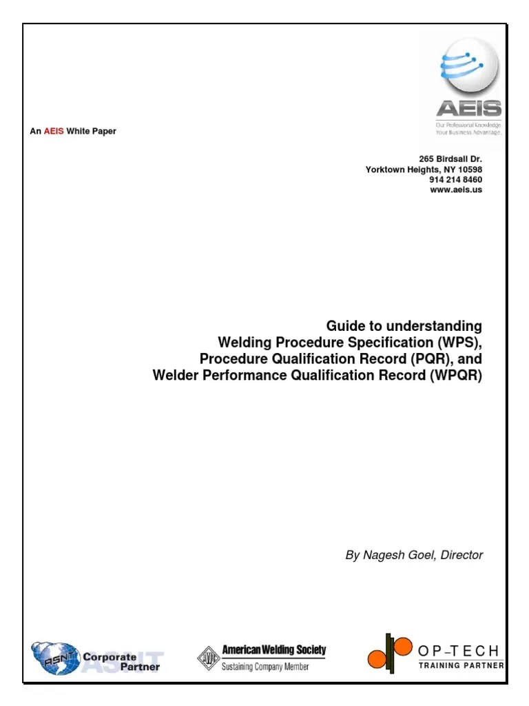 1 Guide for WPS PQR WPQR.pdf Electric Heating Welding