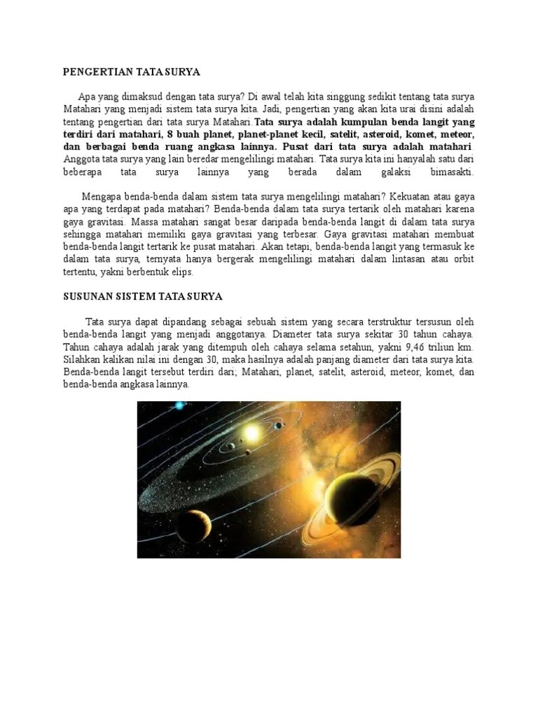 Pengertian Tata Surya | PDF