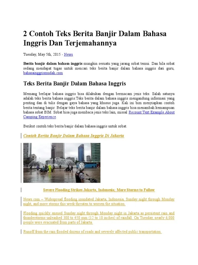 Contoh Berita Tentang Bencana Alam Contoh AJa