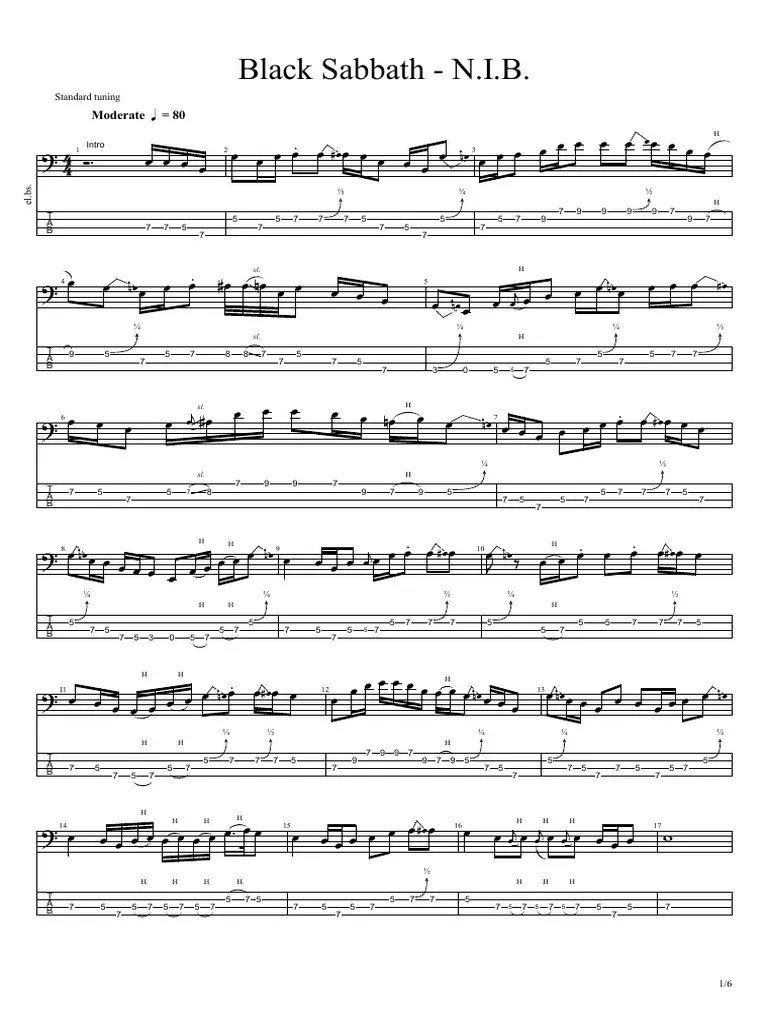 Black Sabbath N.I.B PDF Musical Forms Songs