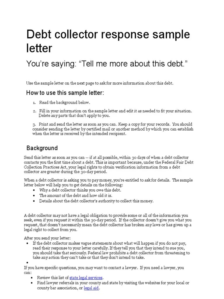 CFPB Debt Collection Letter 2 More Information PDF Collection
