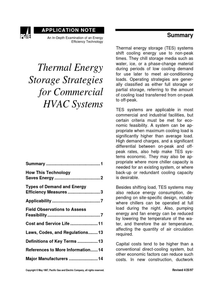 2 Thermal Energy Storage Systems PDF PDF Air Conditioning Energy Storage