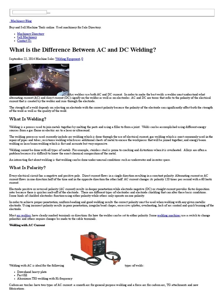 What is the Difference Between AC and DC Welding Welding Electric Arc