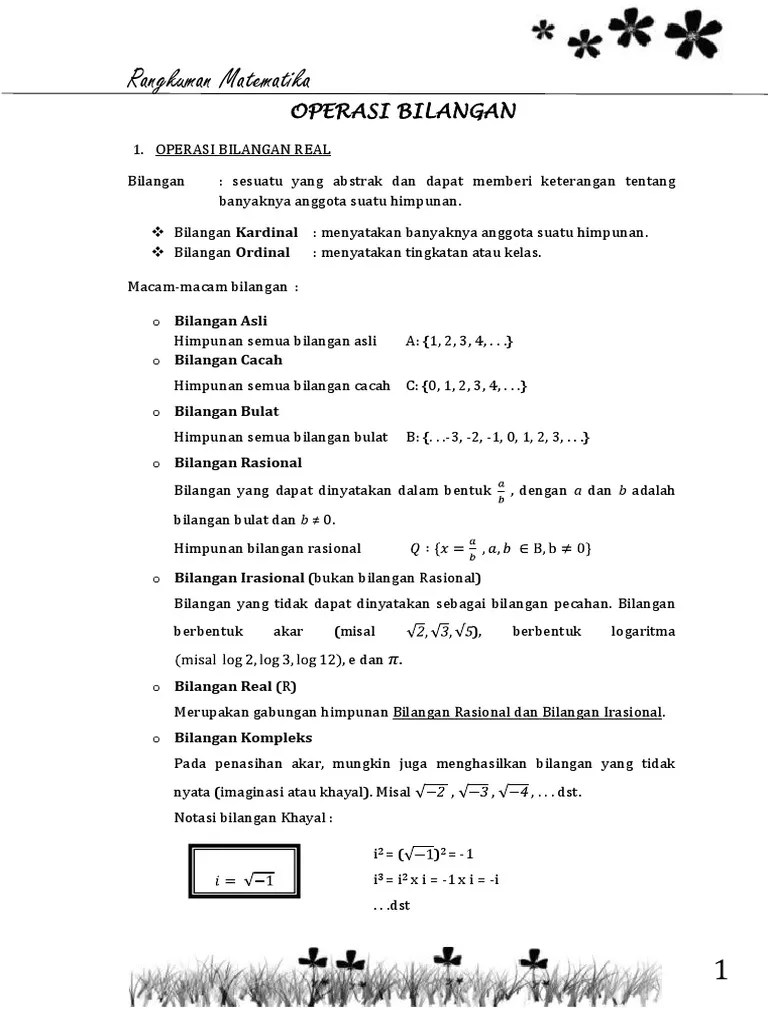 Rangkuman Materi Matematika Kelas X SMA | PDF