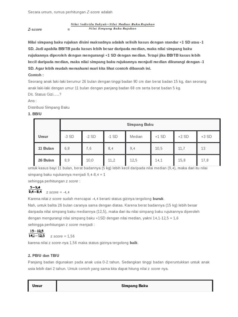 Rumus Perhitungan ZScore PDF