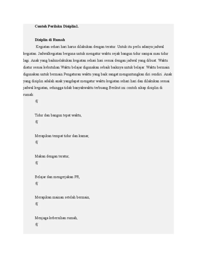 Contoh Perilaku Disiplin1