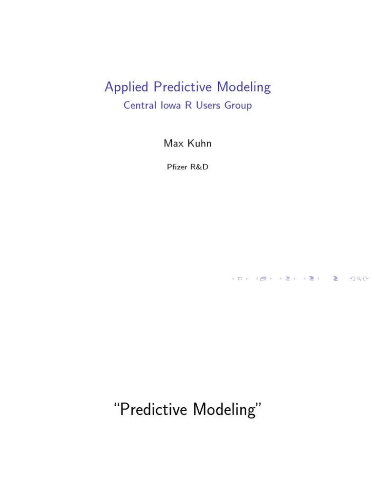 Applied Predictive Modeling Max Kuhn Test Set