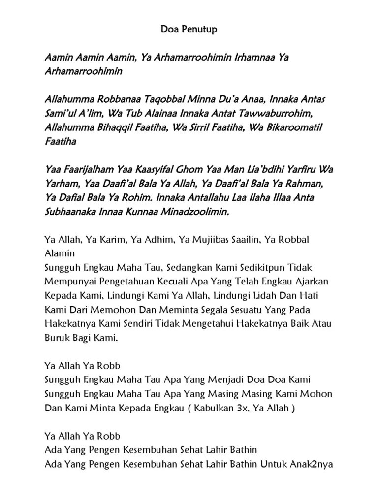 Doa Penutup | PDF