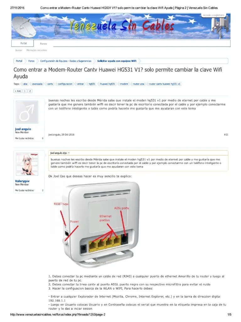 Moden Wifi Cantv 2 PDF Networking
