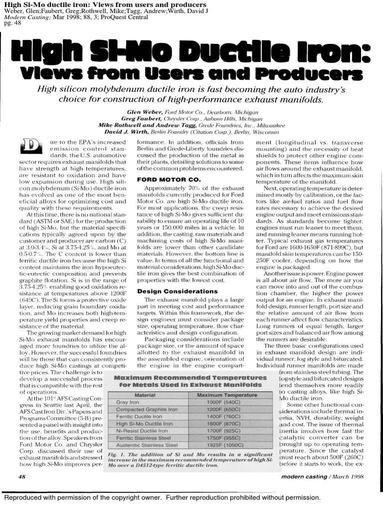 High SiMo Ductile Iron PDF