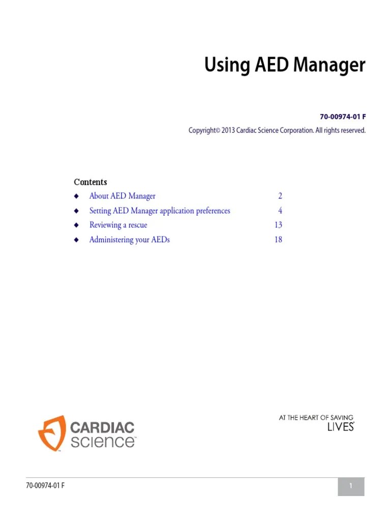 Cardiac Science AED Manager User Guide English PDF Usb Flash Drive