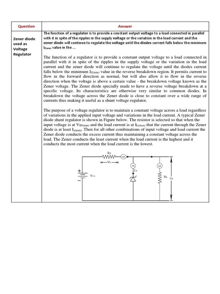 2.08 Zener Diode Used as Voltage Regulator Diode