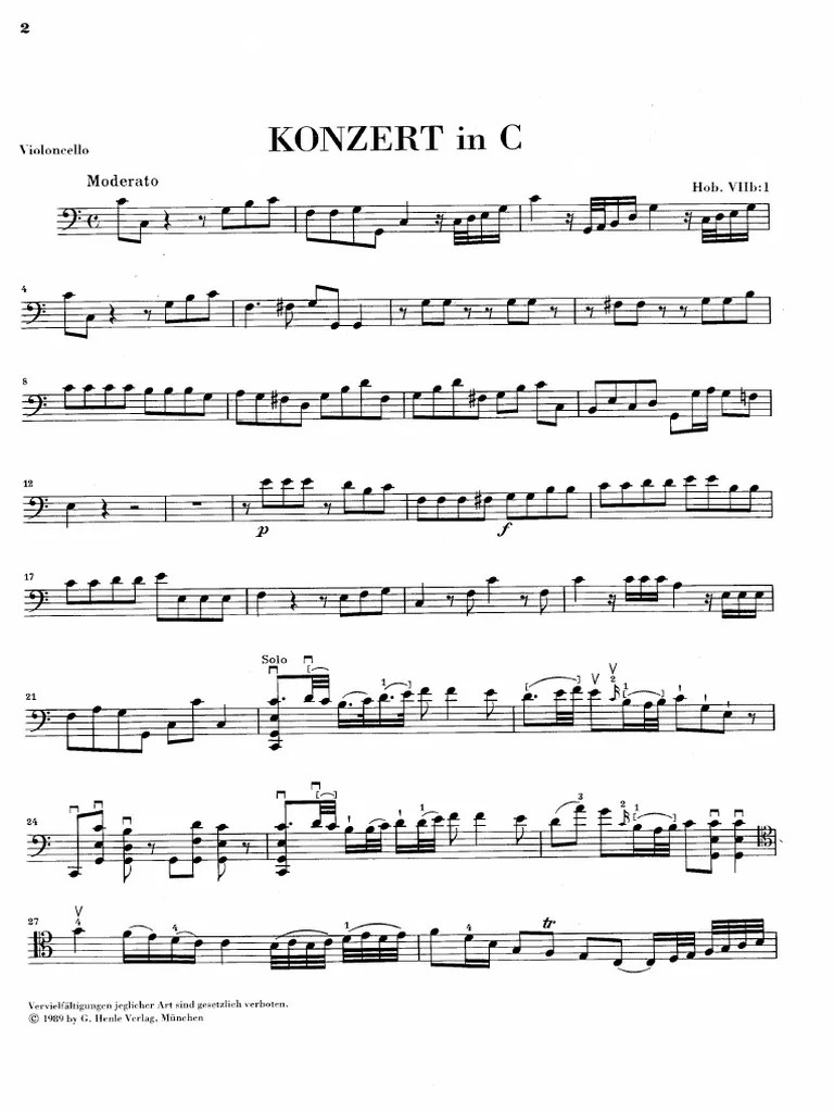 Haydn Cello Concerto C Major Solo