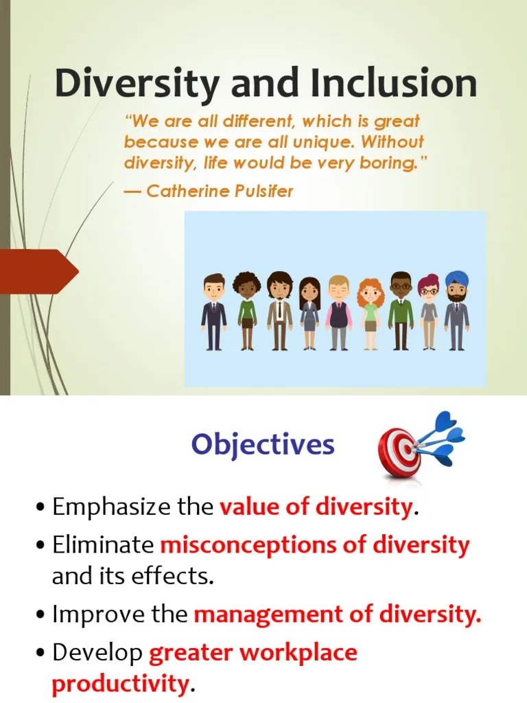DIVERSITY AND INCLUSION.ppt Diversity (Business) Employee Retention