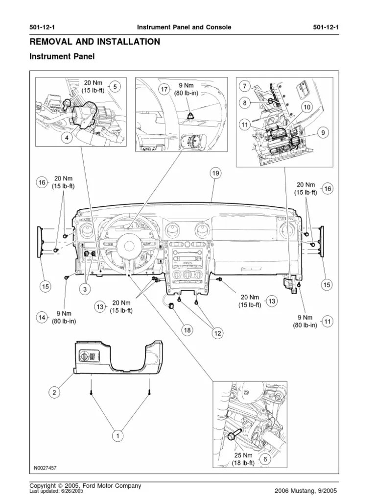 Dash Schematic For 2005 Ford Mustang | Electrical Connector | Screw