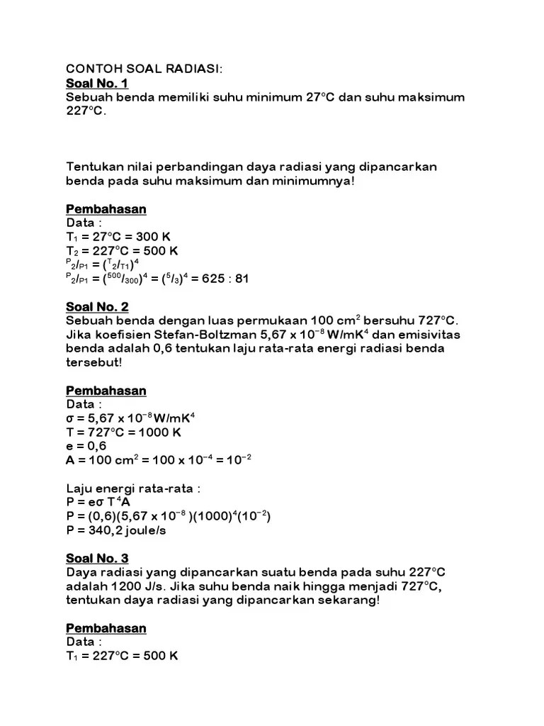 Contoh Soal Radiasi | PDF