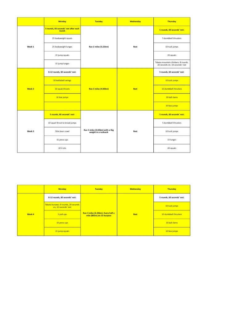 Tough Mudder Training Plan Sports Physical Exercise