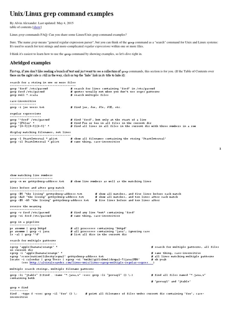 Grep Tutorial Regular Expression Filename