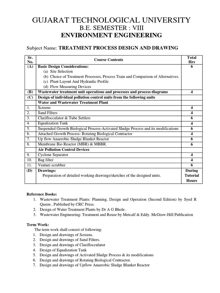 Treatment Process Design and Drawing Sewage Treatment