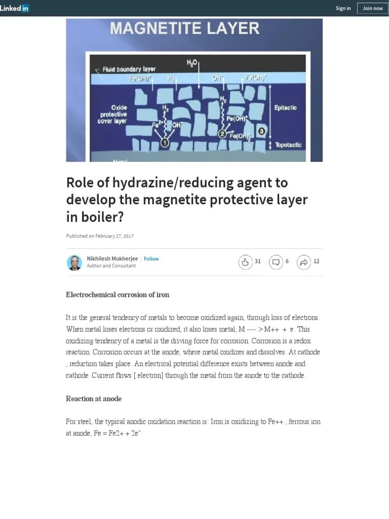 Role of Hydrazinereducing Agent To Develop The Protective