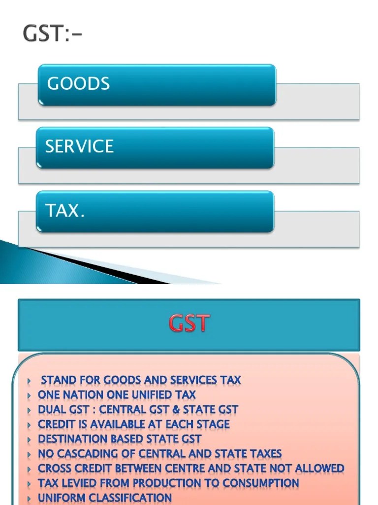 GST PDF Value Added Tax Taxes