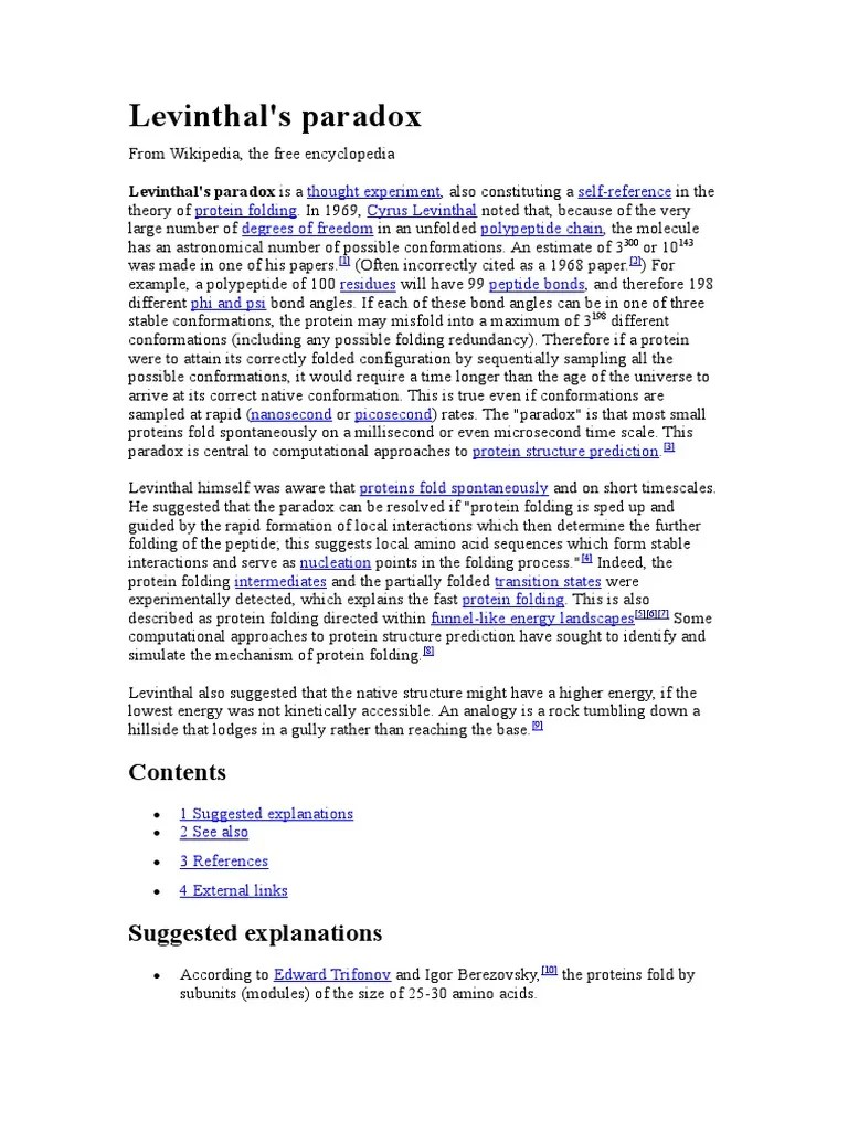 Levinthal's Paradox Protein Folding Natural Products