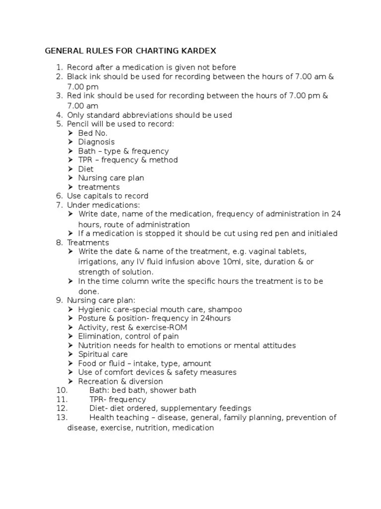 General Rules For Charting PDF