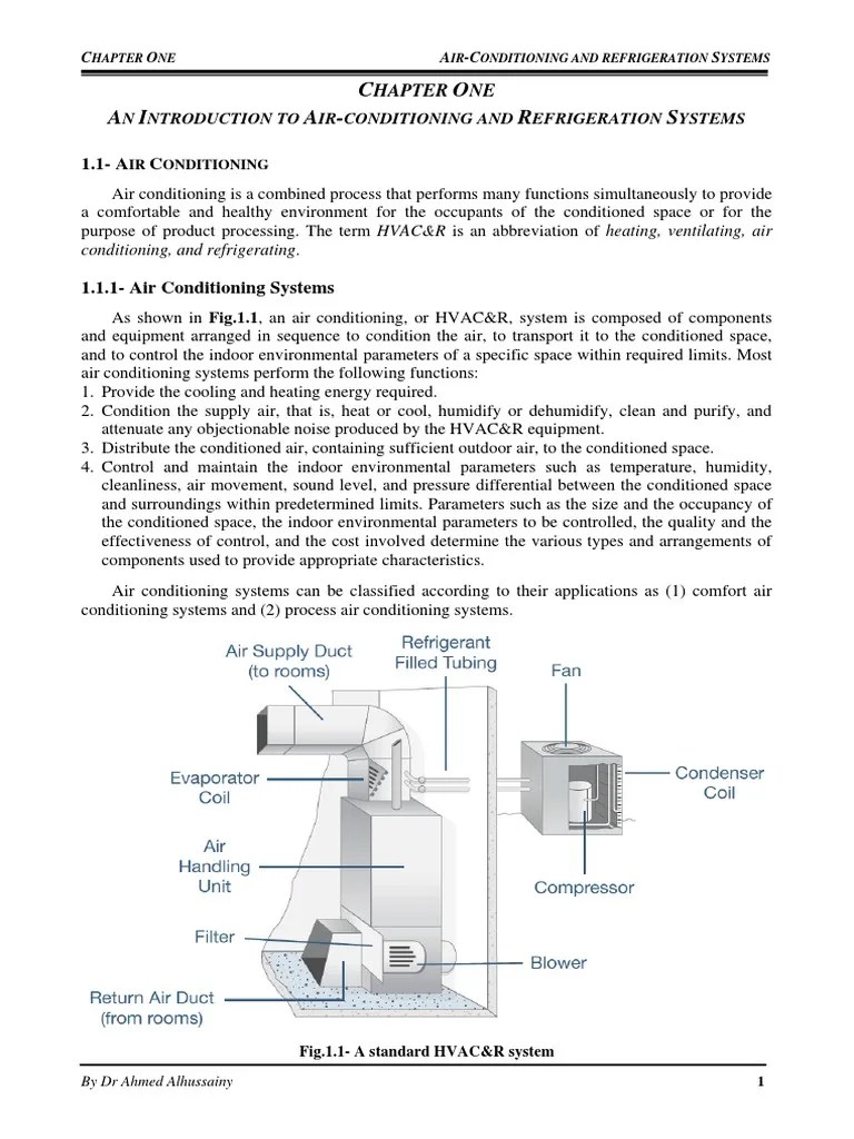 Chapter OneAn Introduction to Airconditioning and Refrigeration