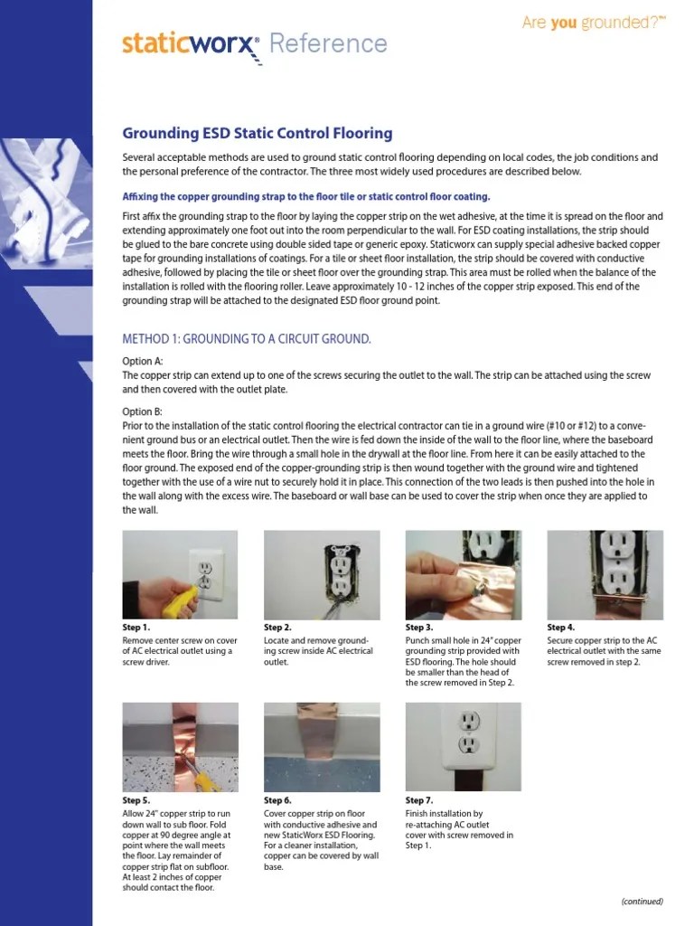 Correct Grounding Methods For ESD Floor Coatings and Tile Using Copper