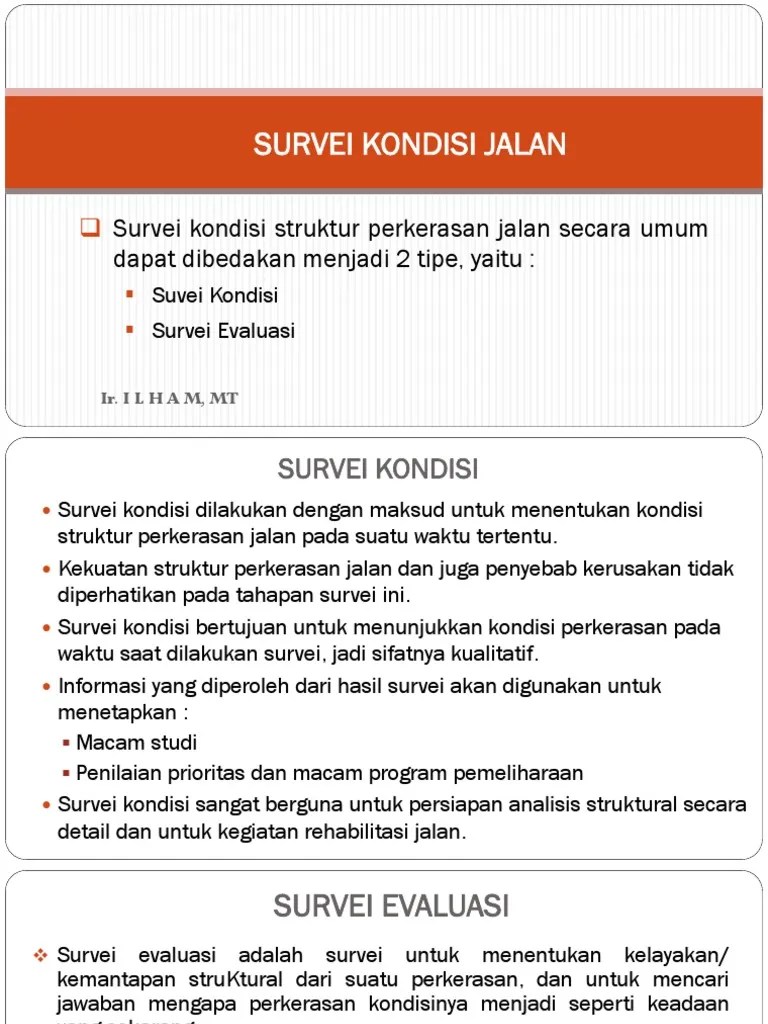 Kuliah 3 - Survei Kondisi Jalan | PDF