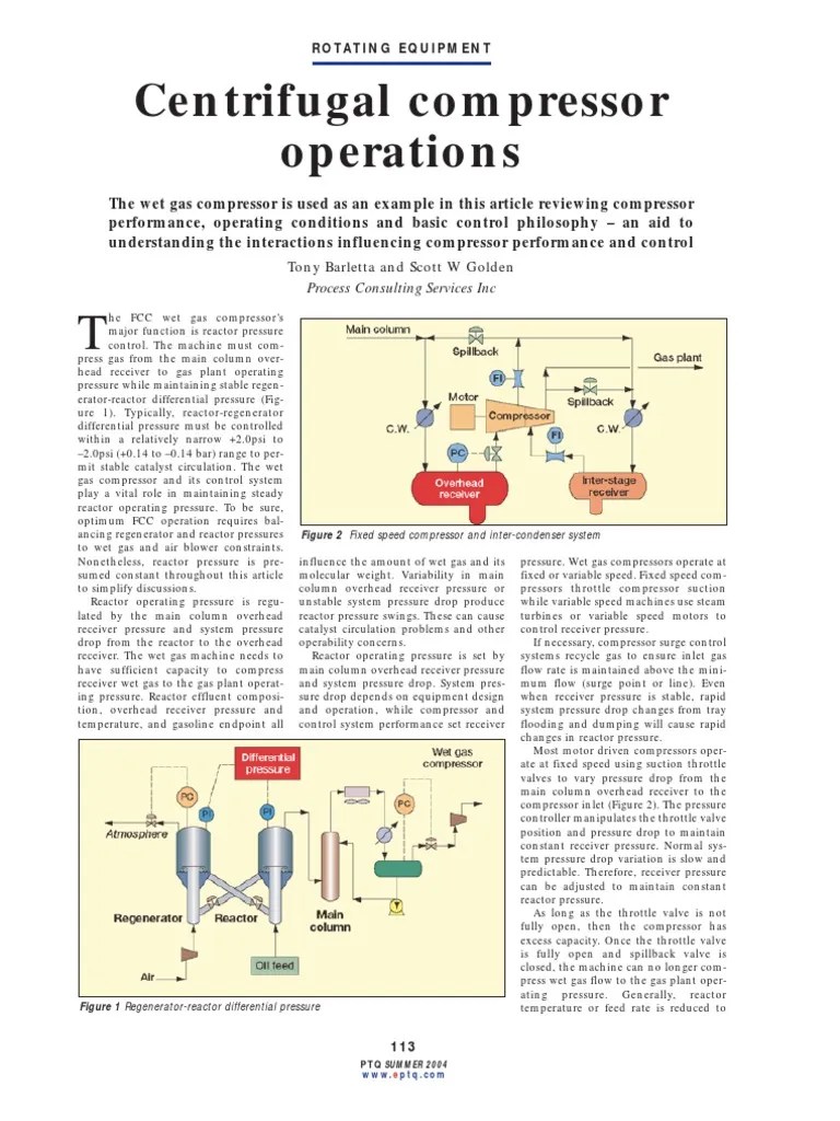 Centrifugal Compressor Operation | PDF | Gases | Flow Measurement