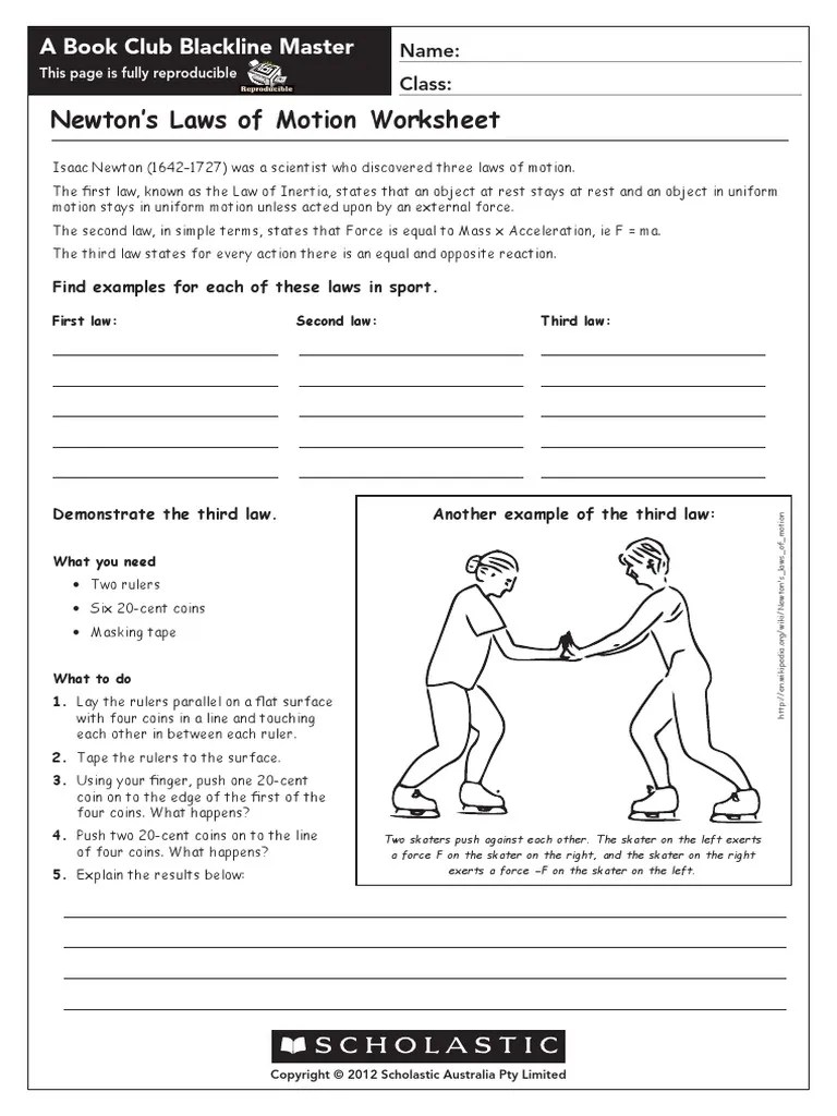 35 Isaac Newtons 3 Laws Of Motion Worksheet Worksheet Database Source