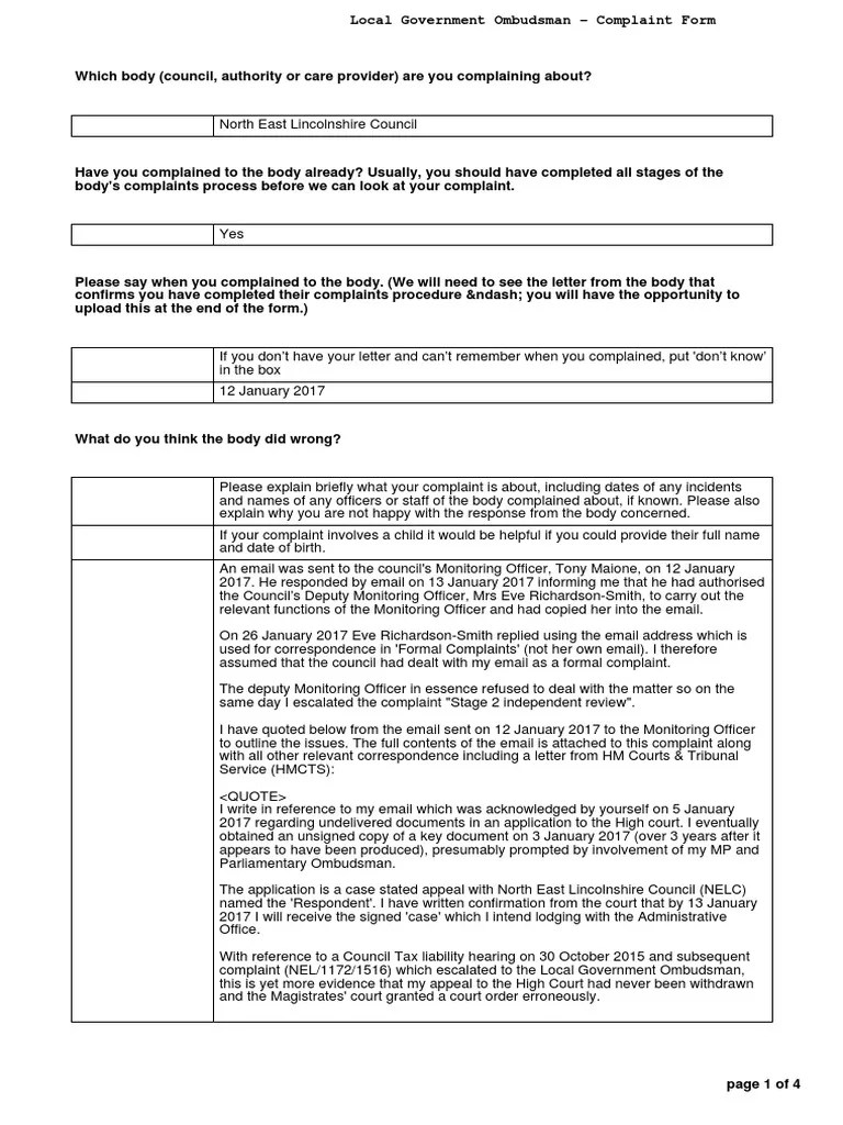 Complaint Complete Complaint Magistrate