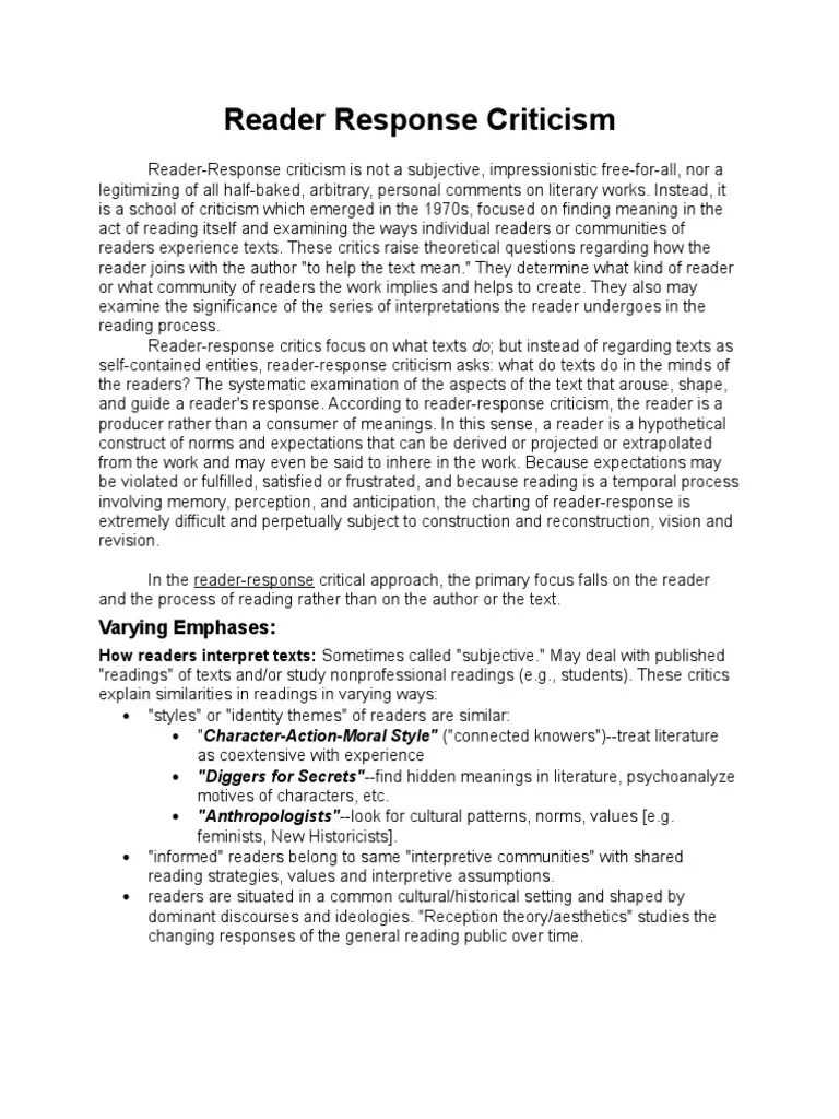 reader_response_criticism.doc Heart Of Darkness Reading (Process