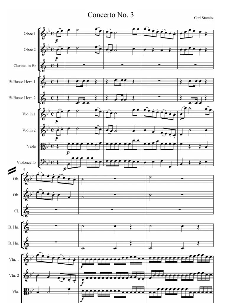 Stamitz Carl Concerto No3 Full Score Music Technology String Instruments