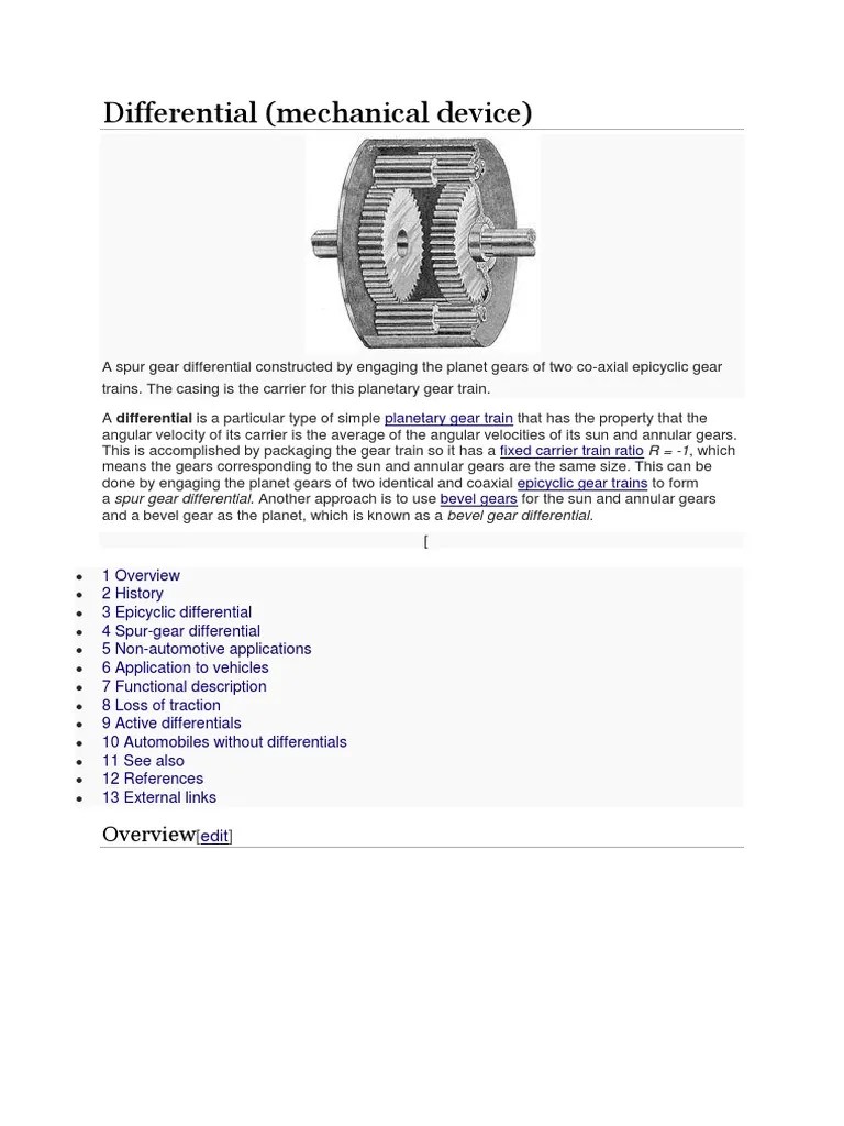 Differential Design PDF Transmission (Mechanics) Gear