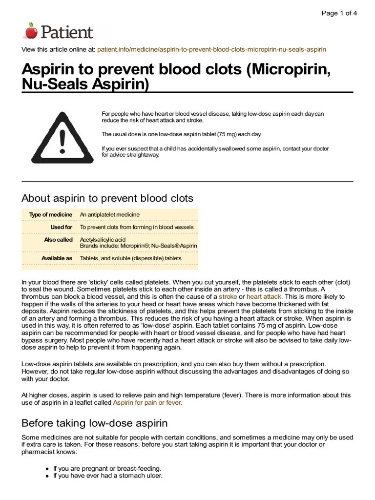 UK Patient Aspirin for Blood Clot Prevention Medication leaflet.pdf