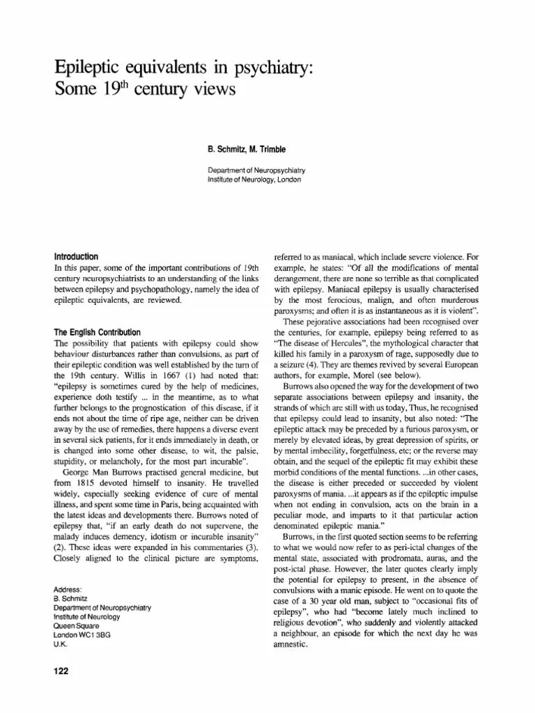Epileptic Equivalents in Psychiatry PDF PDF Epilepsy Psychiatry