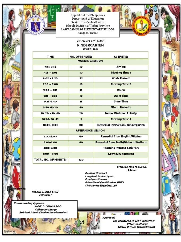 Blocks of Time Kinder Educational Institutions Educational