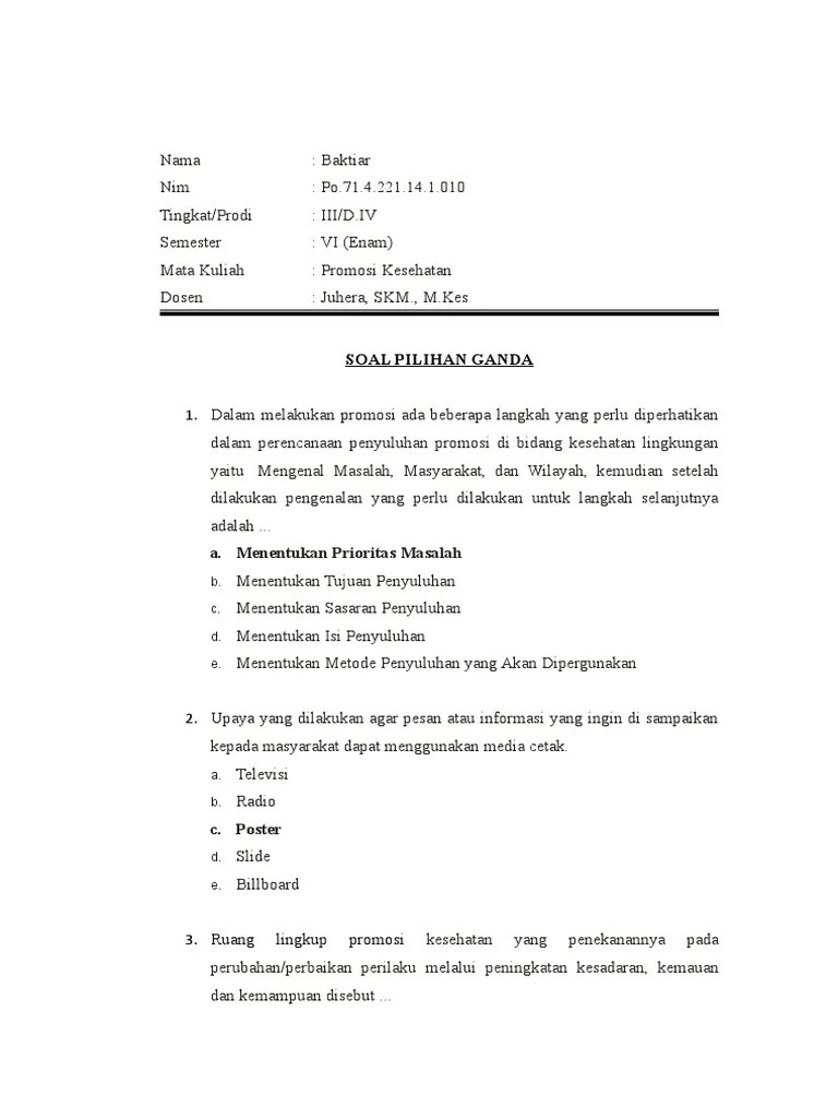 Soal Promkes | PDF