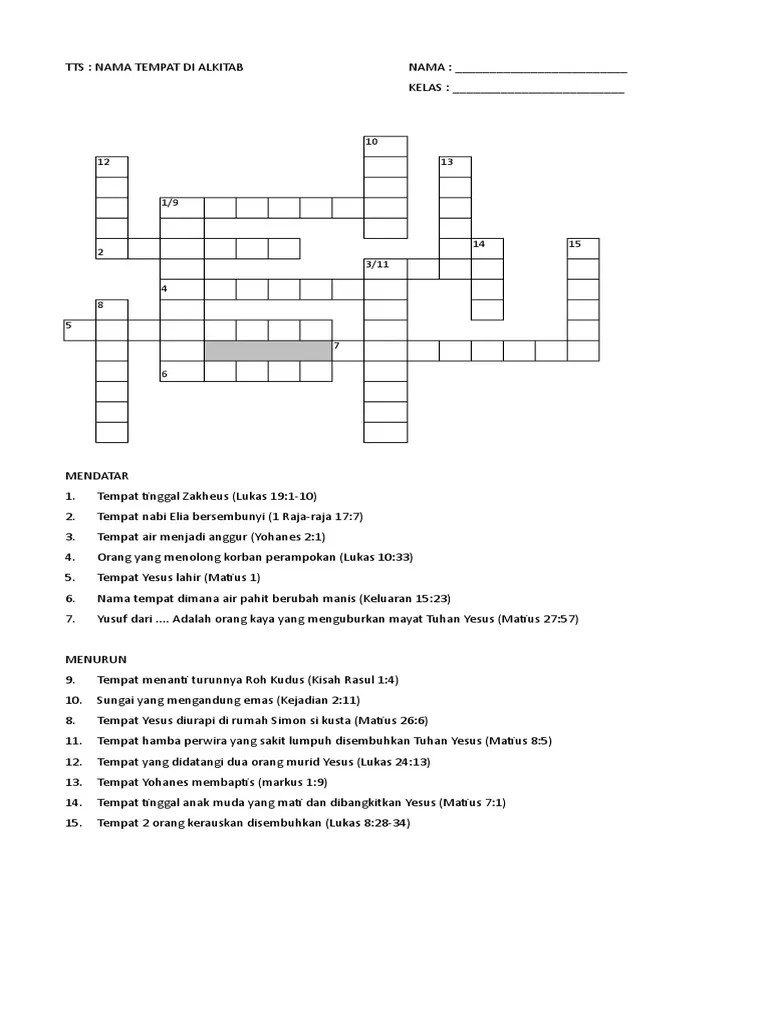 Teka Teki Silang Alkitab | PDF