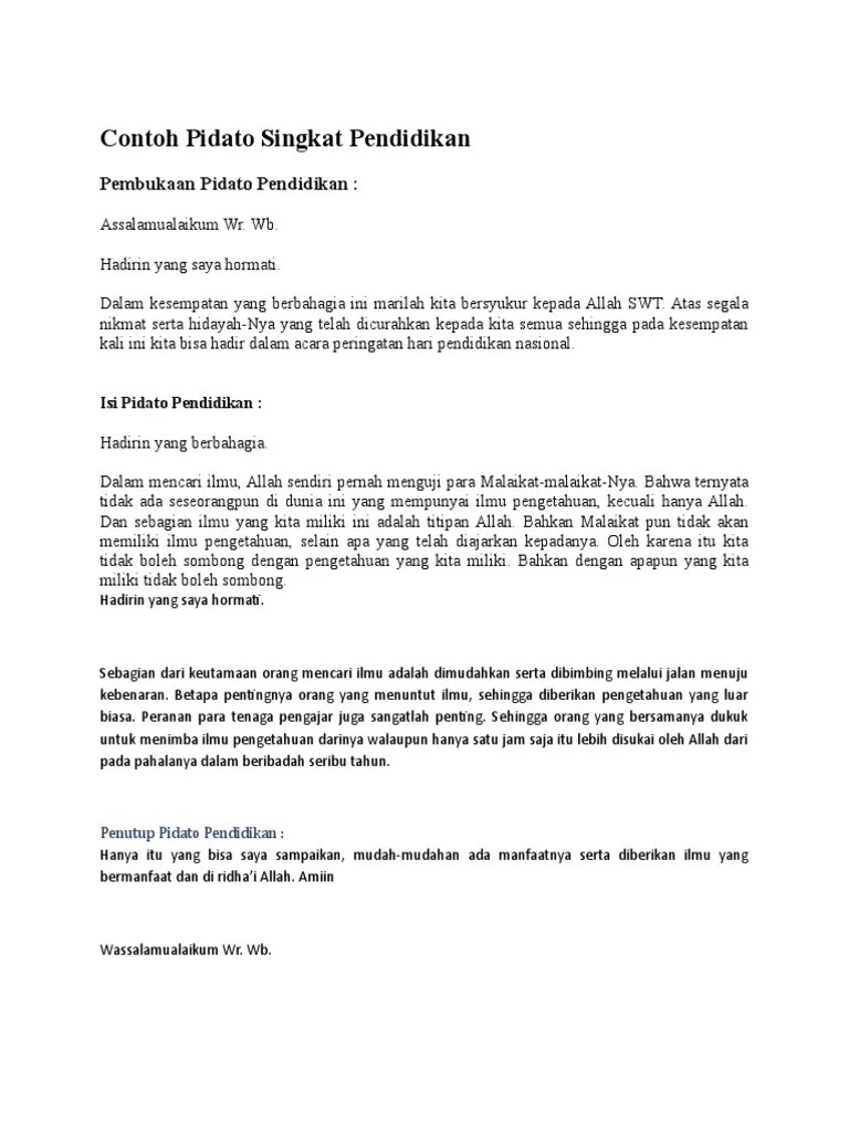 Pidato Tentang Pendidikan