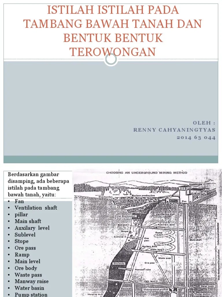 Istilah Istilah Pada Tambang Bawah Tanah Dan Bentuk | PDF