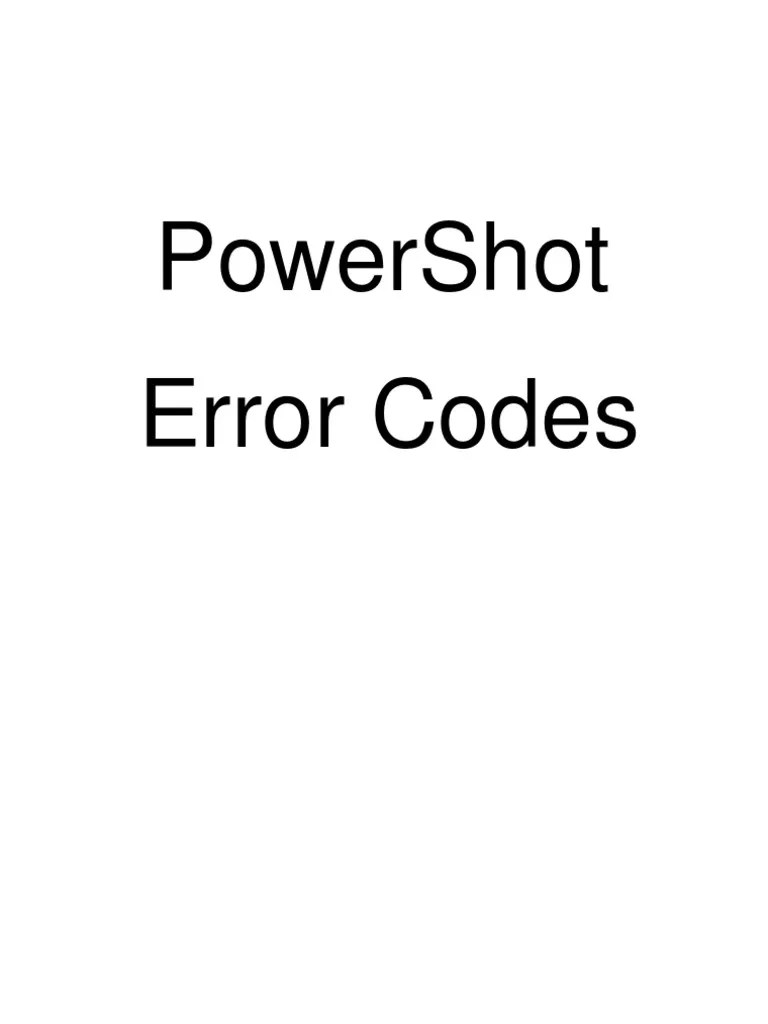 Canon Error Codes Zoom Lens Camera