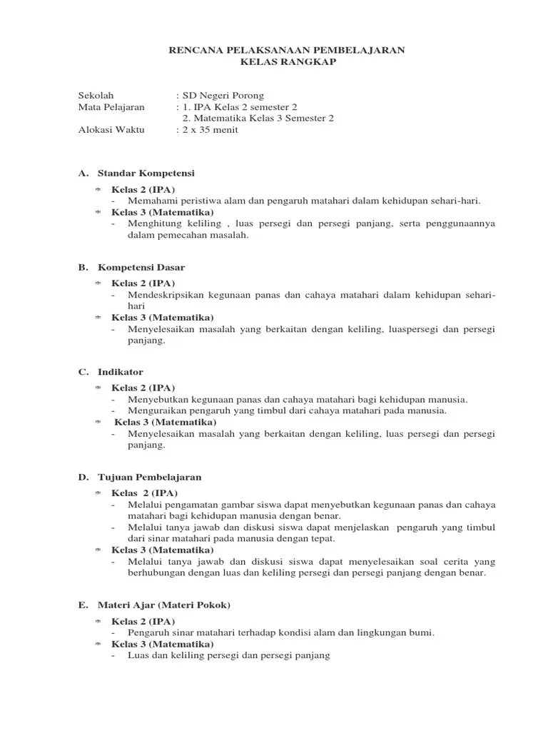 Contoh Rpp Pkr Sd Model 221