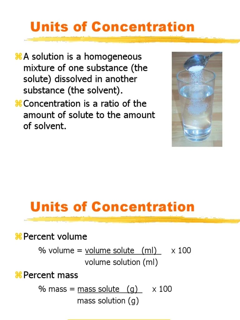 Concentration of Solutions.ppt Concentration Solution