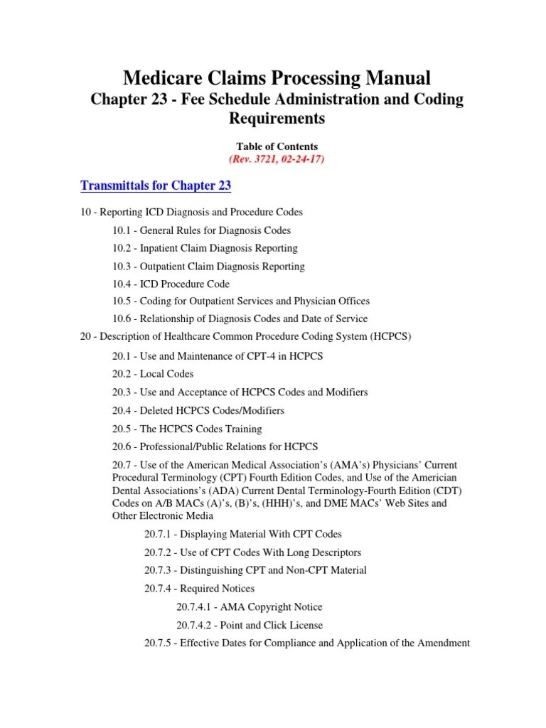 Medicare Claims Processing Manual Chapter 23 International