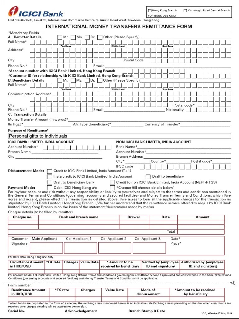 Remittance Form Mar14 Wire Transfer Cheque