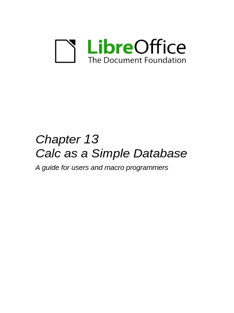 LibreOffice Calc Guide 17 PDF Spreadsheet Database Index