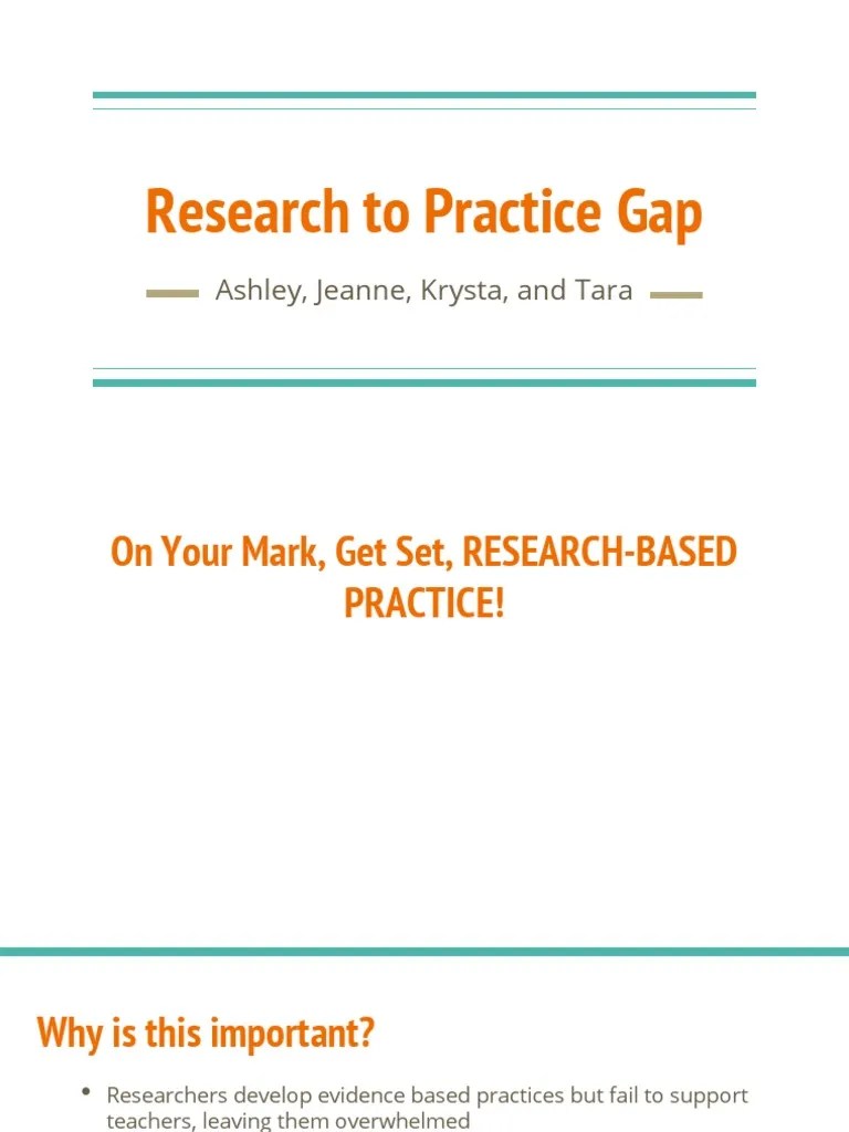 research to practice gap presentation Action Research Cognition